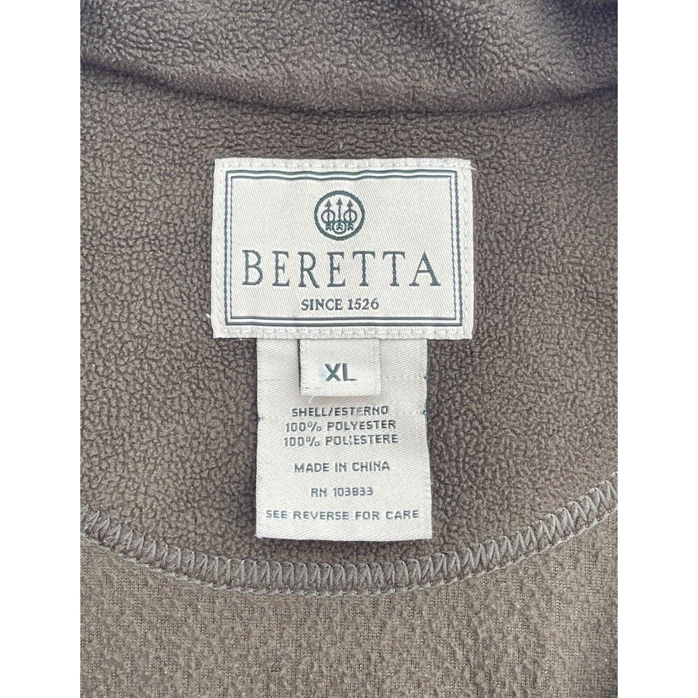 Beretta Pullover XL Lightweight 1/4 Zip Sweater Dark Green Brown Olive